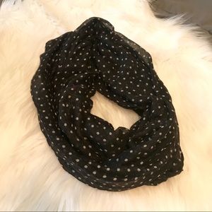 Polka dot infinity scarf